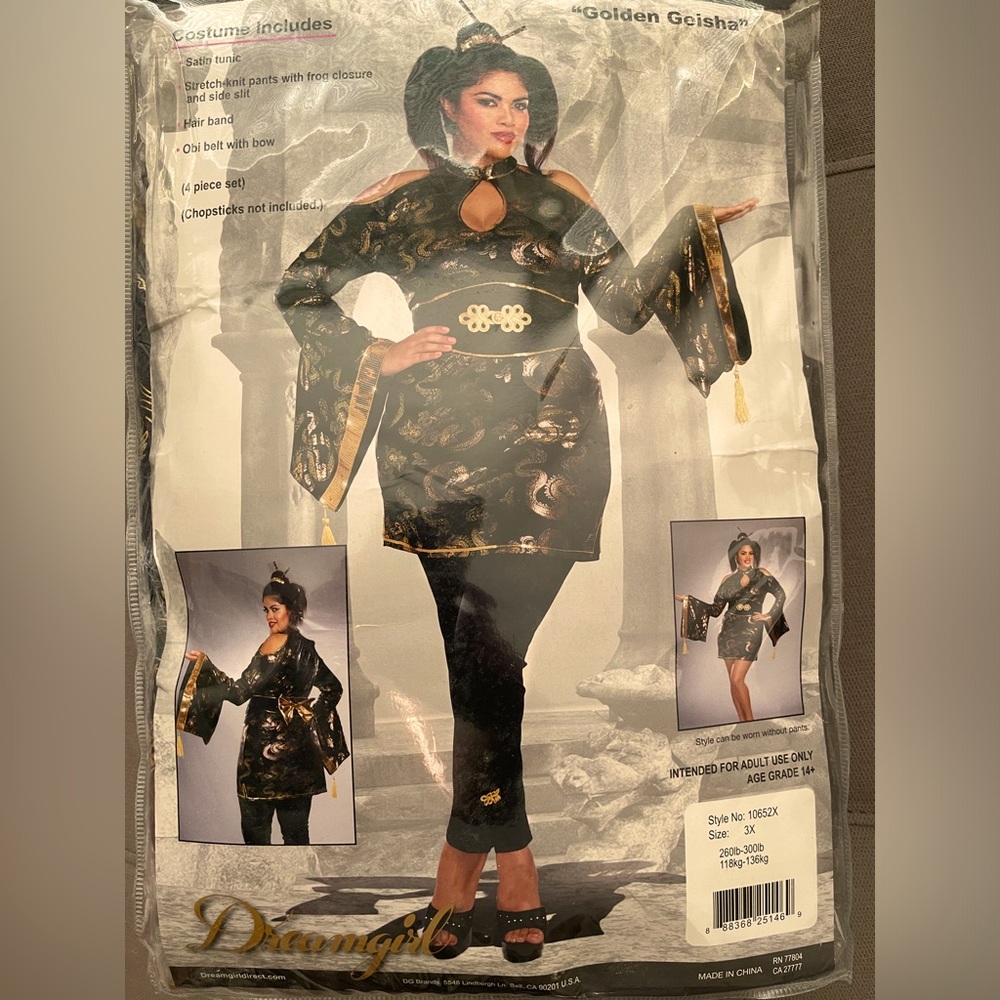 Dreamgirl “Golden Geisha” Costume – Size 3X (Plus Size)